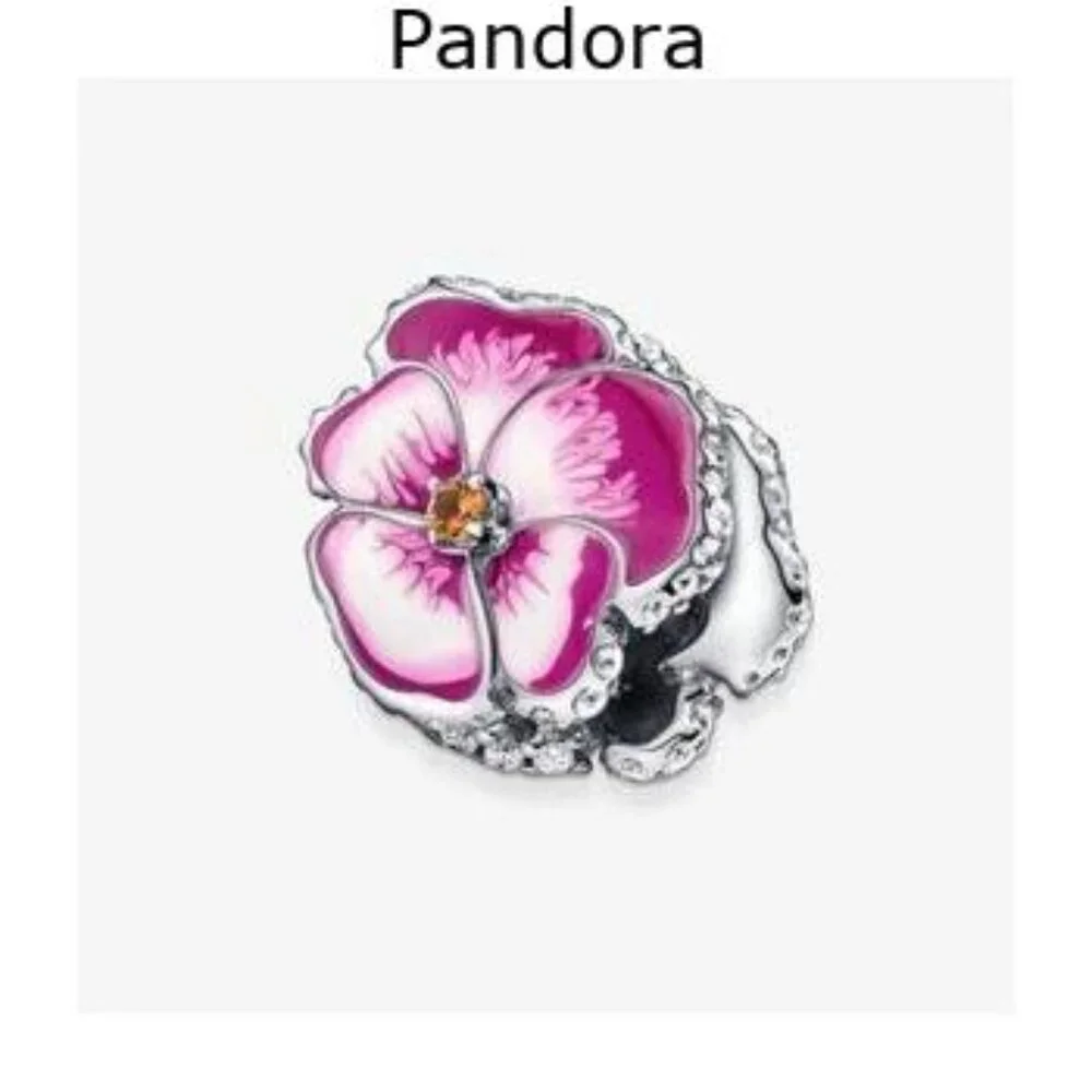 Pandora Pink Pansy Flower Charm